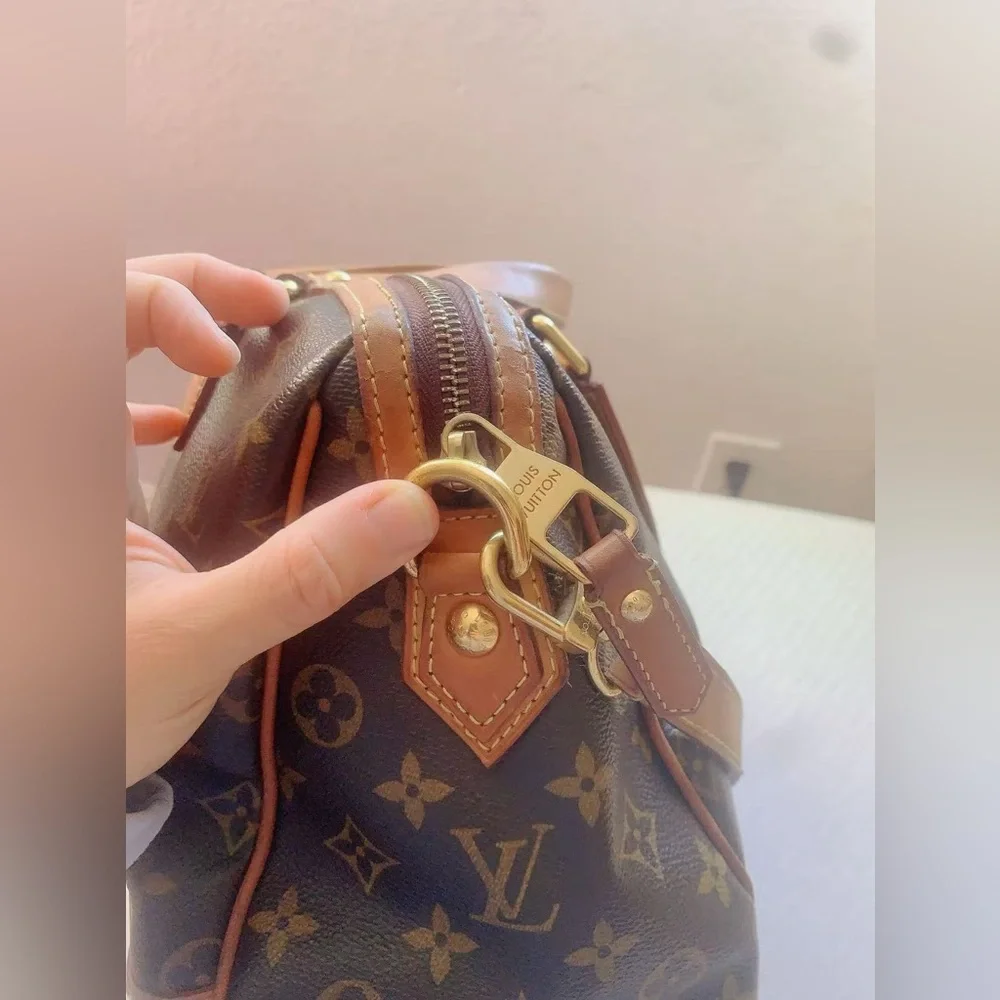 Louis Vuitton Brown and Tan Monogram Canvas‎ Retiro GM Bag Satchel